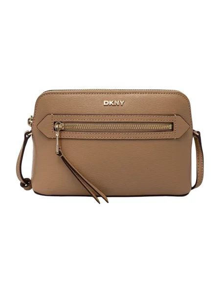 Dkny torebka skórzana beżowy