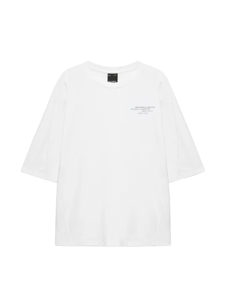 Pull&Bear Tricou roșu burgundy alb