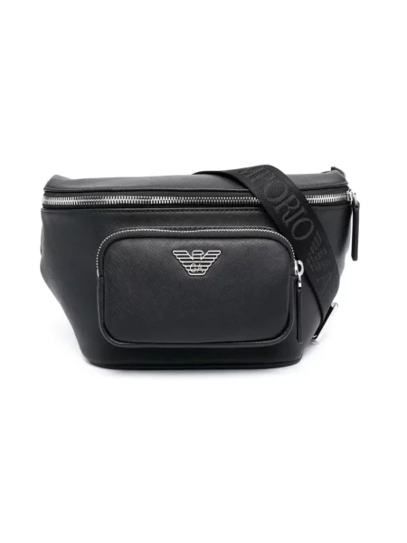 Nerka Emporio Armani skórzana czarna