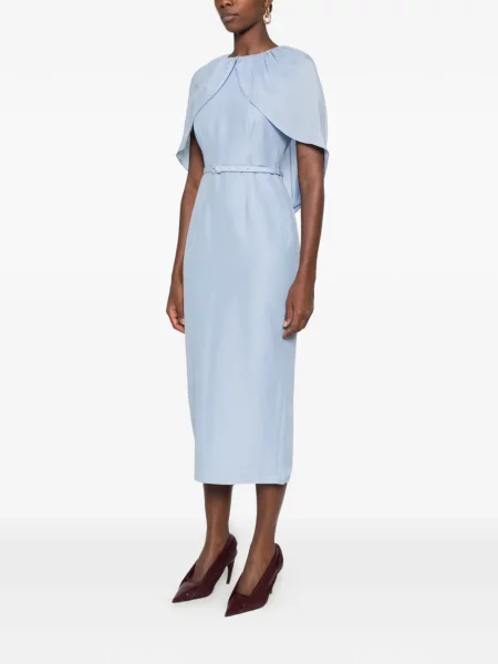 Cu centură rochie midi Roland Mouret albastru