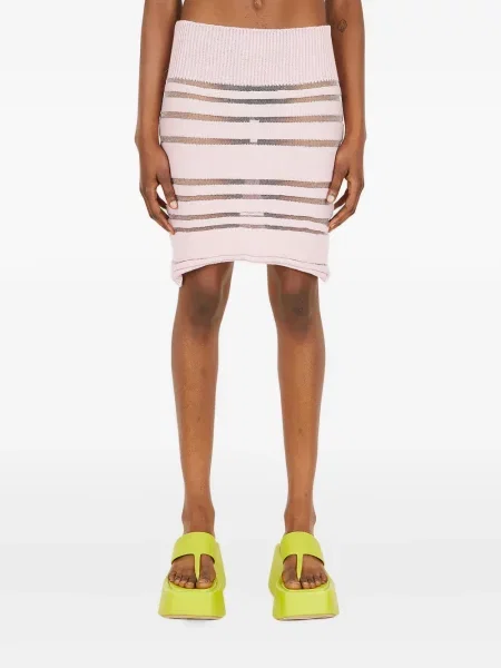 Mały spódnica mini Louise Lyngh Bjerregaard w paski prążkowana różowa