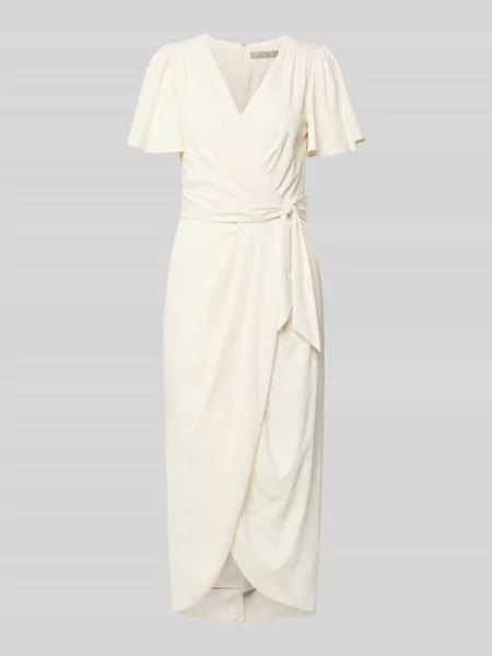 Sukienka koktajlowa w stylu kopertowym z rękawami motylkowymi Christian Berg Cocktail