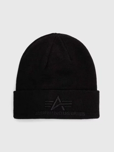 Шапка Alpha Industries з тонкого трикотажу чорний