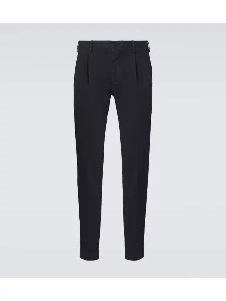 Zožene nagubane hlače Incotex modra