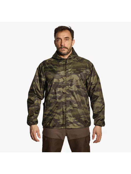Kurtka myśliwska wodoodporna lekka Solognac camo zielona