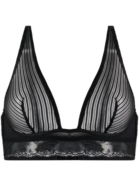 Мрежест сутиен Wolford на райета черно