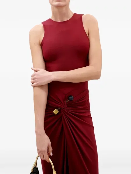 Rochie midi Silvia Tcherassi drapată roșu