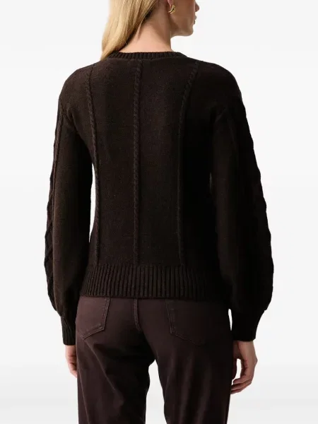 Pulover Armani Exchange cu decolteu în V maro