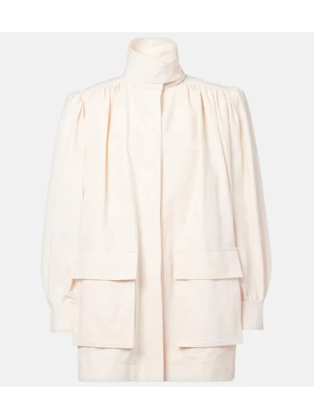 Geacă Chloé din canvas alb