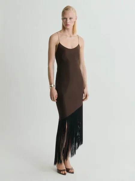 Сукня міді MANGO коричневий