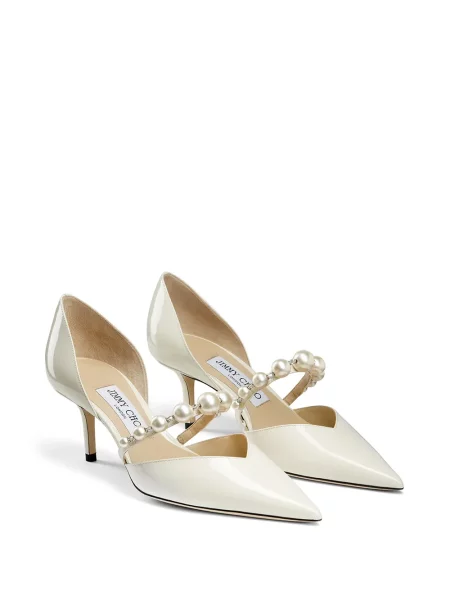 Kožené lakované lodičky Jimmy Choo bílé