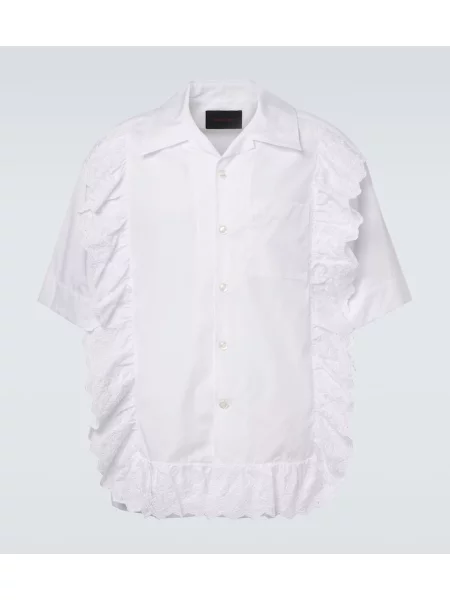 Риза Simone Rocha с волани поплин бяло