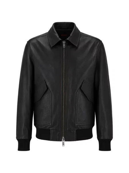 Geanta de piele Boss negru
