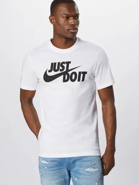 Nike Sportswear Tričko Just Do It / šedobiela čierna