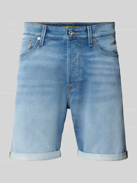 Szorty jeansowe o kroju regular fit z brzegiem model RICK' Jack & Jones niebieskie