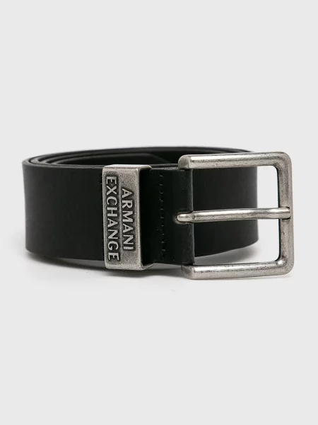 Cu centură curea Armani Exchange din piele alb