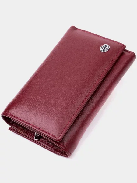 Кожаный кошелек St Leather Accessories бордовый