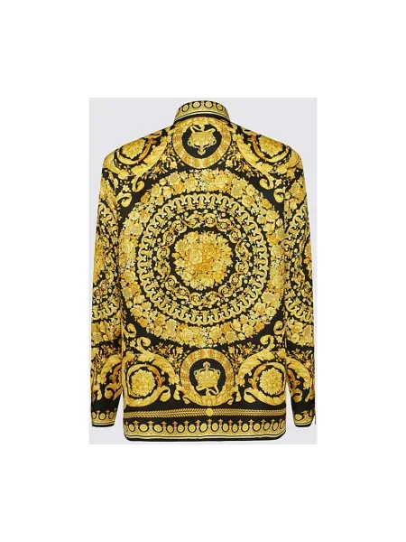 Jedwabna koszula Versace żółta