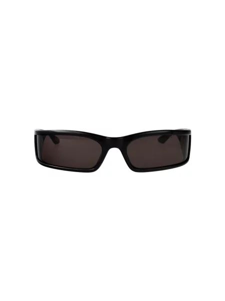 Lniane okulary przeciwsłoneczne Balenciaga Shield czarne