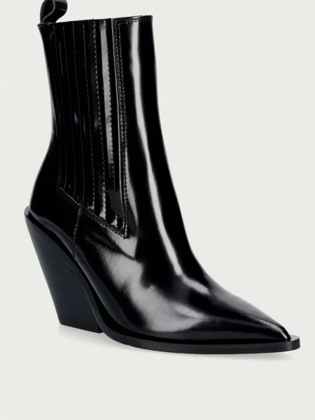 Souliers Martinez ghete scurte pentru femei din piele VEGAS negru
