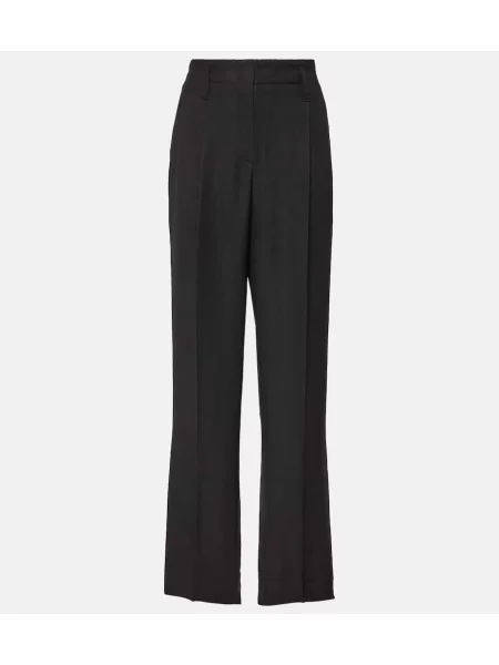 Pantaloni Brunello Cucinelli din țesătură twill negru