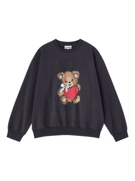 Hanorac Ganni cu imagine teddy gri