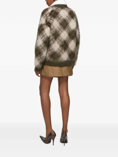 Cardigan Acne Studios cu decolteu în V de mohair verde