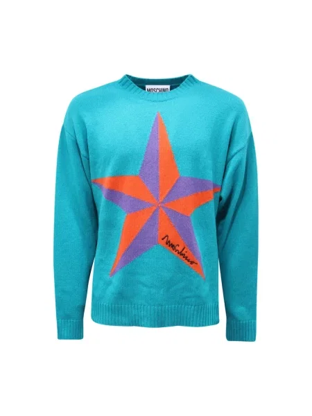 Sweter Moschino z kaszmiru niebieski