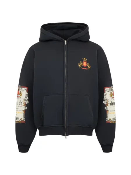 Hanorac cu glugă Rhude cu imagine negru