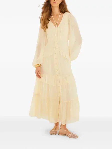 Rochie maxi Farm Rio cu decolteu în V cu volane