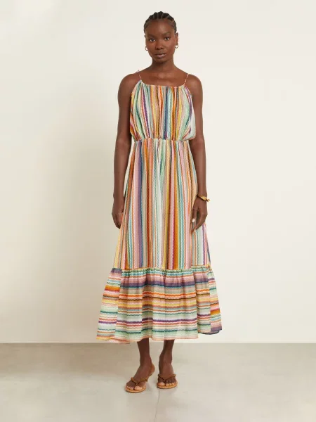 Missoni Plážové Šaty oranžová tyrkysová růžová