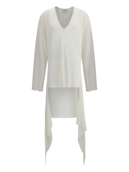 Rochie mini The Attico cu decolteu în V de costum alb