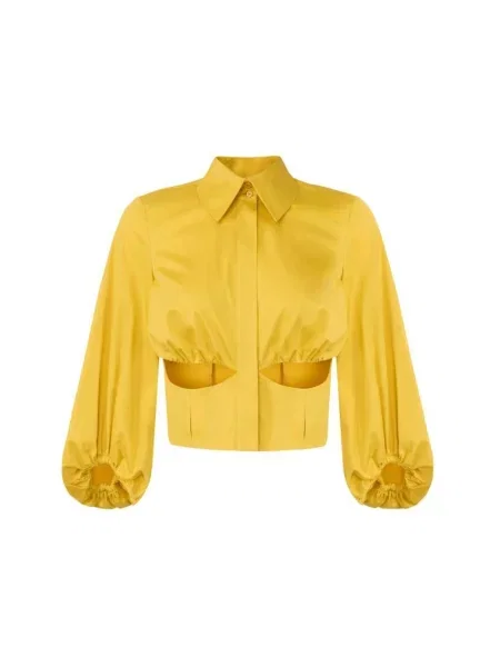 Koszula Elisabetta Franchi ze stretchu żółta