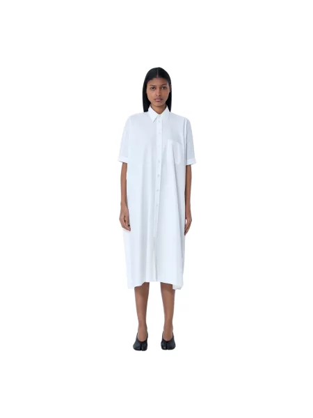 Sukienka koszulowa Mm6 Maison Margiela biała