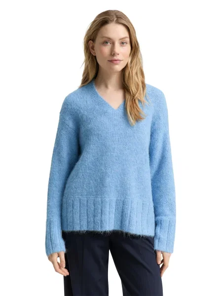 TOM TAILOR Pulover deschis albastru