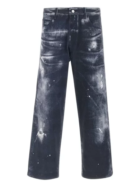 Blugi Emporio Armani zdrențuiți albastru