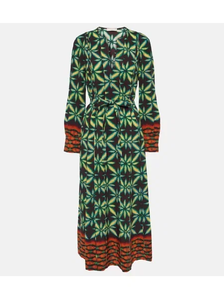 Maksi obleka Ulla Johnson iz krep tkanine zelena
