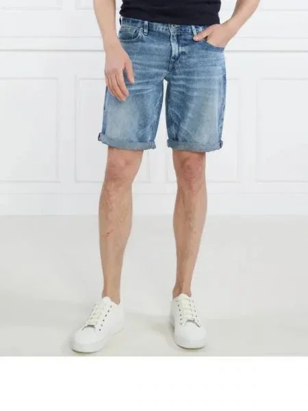 GUESS Pantaloni scurți SONNY SHORT | cu adaos de in albastru