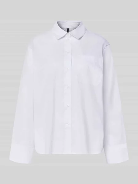 Bluzka z długim rękawem o kroju regular fit z mieszanki bawełny model LOTUS' Vero Moda biała