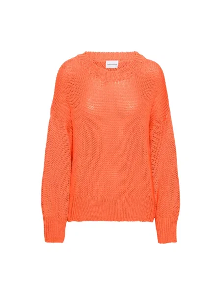 Sweter Americandreams z okrągłym dekoltem pomarańczowy