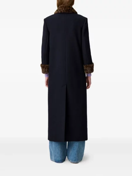 Kaput Claudie Pierlot s printom s leopard uzorkom plava