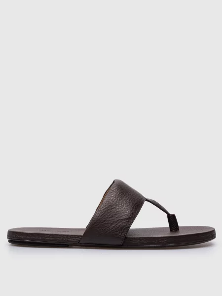 Шкіряні шльопанці Marsell коричневі