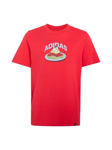 ADIDAS SPORTSWEAR Λειτουργικό μπλουζάκι PASTA GRAPHIC T-SHIRT ανοικτό κίτρινο / έλατο / έντονο κόκκινο