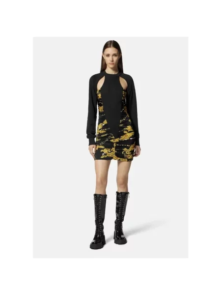 Krótka sukienka jeansowa Versace Jeans Couture czarna