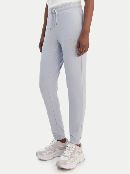 Emporio Armani Pantaloni trening celest albastru