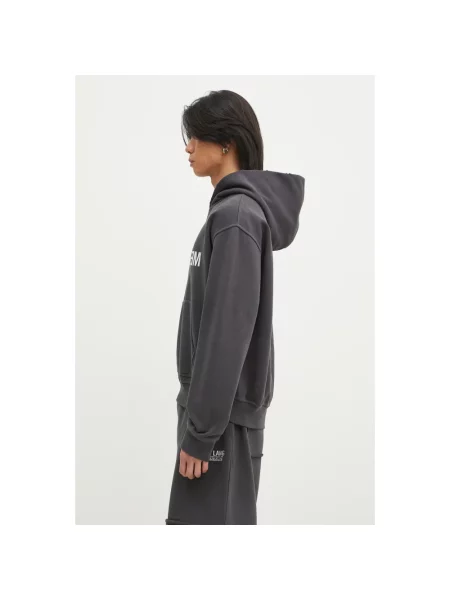 Helmut Lang bluza Meatpacking Ho.Cmbd z kapturem gładka szary