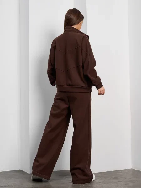 Спортивний костюм ISSA Plus темно-коричневий комбінований верх коричневий