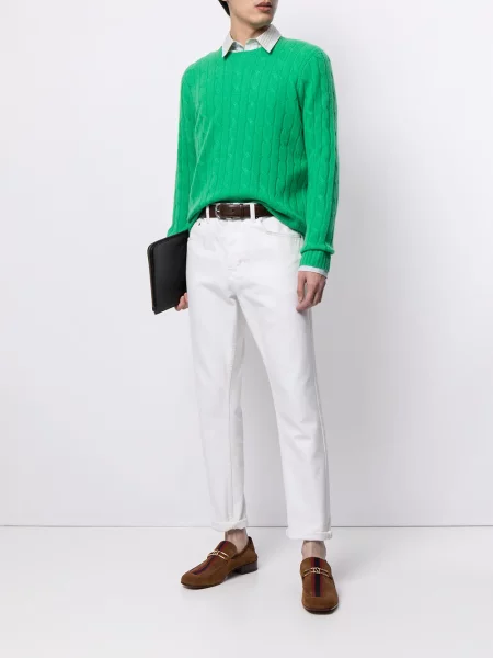 Semišové tenisky Polo Ralph Lauren s výšivkou hnědé