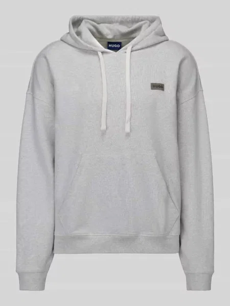 Bluza z kapturem z naszywką z logo Hugo Blue