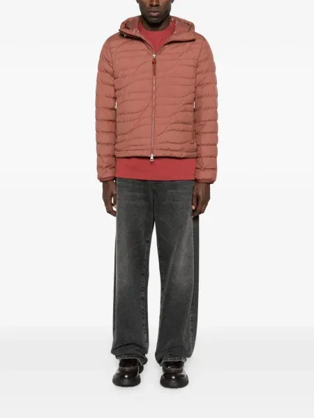 Geacă Moncler cu glugă maro